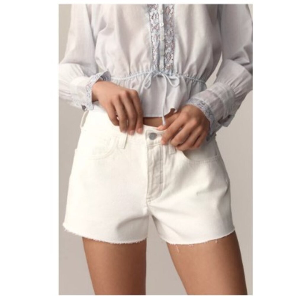 Anthropologie The Devon Denim Shorts by Pilcro in Ivory – Size 28 - NWT - Picture 3 of 7